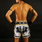 TUFF Muay Thai Boxing Shorts Golden Gladiator in White
