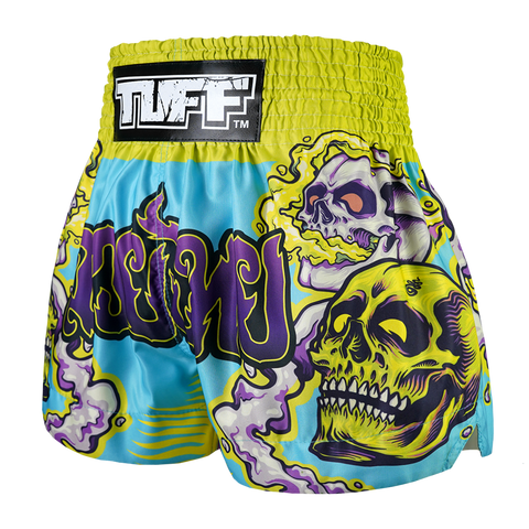 TUFF Muay Thai Boxing Shorts Trippy Skull