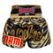 Custom Kombat Gear Muay Thai Boxing Camouglage Shorts Black Gold With Stripe