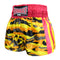 Kombat Gear Muay Thai Boxing shorts Yellow Camouflage With Pink Strips KBT-MS002-05