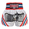 Kombat Muay Thai Boxing White Shorts With Red Blue White Stripe