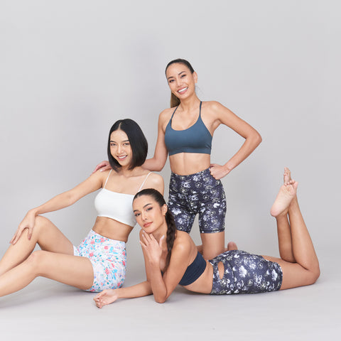 Tryn Workout Shorts for Women Yoga Gym Running Shorts High Waist Shorts : White