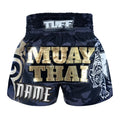 Custom TUFF Muay Thai Boxing Shorts New Black Military Camouflage