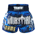 Custom TUFF Muay Thai Boxing Shorts New Blue Military Camouflage