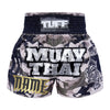 Custom TUFF Muay Thai Boxing Shorts New Grey Military Camouflage