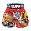 Custom TUFF Muay Thai Boxing Shorts Red Japanese Koi Fish