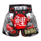 Custom TUFF Muay Thai Boxing Shorts Black Japanese Koi Fish