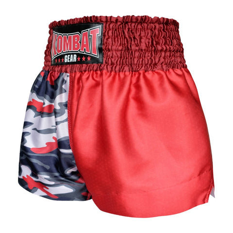 Kombat Gear Muay Thai Boxing shorts Two Tone Red Army Camouflage KBT-MS001-17