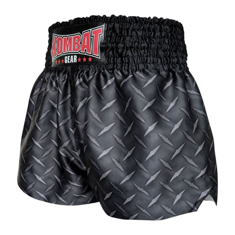Kombat Gear Muay Thai Boxing shorts Black Steel Pattern