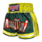 Kombat Gear Muay Thai Boxing Green Shorts With Yellow Stripe