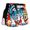 TUFF Muay Thai Boxing Shorts Red Retro Style With Cruel Tiger TUF-MRS303