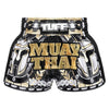 TUFF Muay Thai Boxing Shorts New Retro Style Golden Gladiator in Black TUF-MRS202