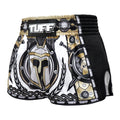 TUFF Muay Thai Boxing Shorts New Retro Style Golden Gladiator in White TUF-MRS202