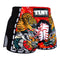TUFF Muay Thai Boxing Shorts New Retro Style Red Chinese Dragon and Tiger TUF-MRS204