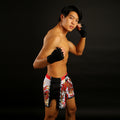 TUFF Muay Thai Boxing Shorts New Retro Style White Chinese Dragon TUF-MRS204