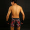 TUFF Muay Thai Boxing Shorts New Retro Style Black Chinese Dragon with Text TUF-MRS205