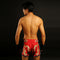 TUFF Muay Thai Boxing Shorts New Retro Style Red Thai Drawing With Muay Thai Text TUF-MRS206