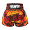 TUFF Muay Thai Boxing Shorts Orange With Black Thunderbolt & Double Tiger TUF-MS616