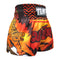 TUFF Muay Thai Boxing Shorts Orange With Black Thunderbolt & Double Tiger TUF-MS616