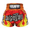 TUFF Muay Thai Boxing Shorts Red With Double White Tiger TUF-MS616