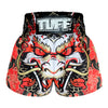 TUFF Muay Thai Boxing Shorts Dragon King in Red TUF-MS621