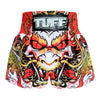TUFF Muay Thai Boxing Shorts Dragon King in White TUF-MS621