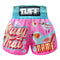 Custom TUFF Muay Thai Shorts Pink Pastel Birds Pattern