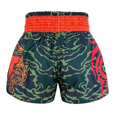 TUFF Muay Thai Boxing Shorts New Green Military Camouflage TUF-MS640-GRN