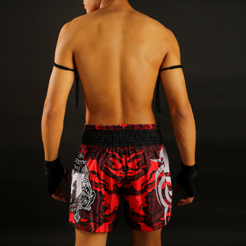 TUFF Muay Thai Boxing Shorts New Red Military Camouflage TUF-MS640-RED