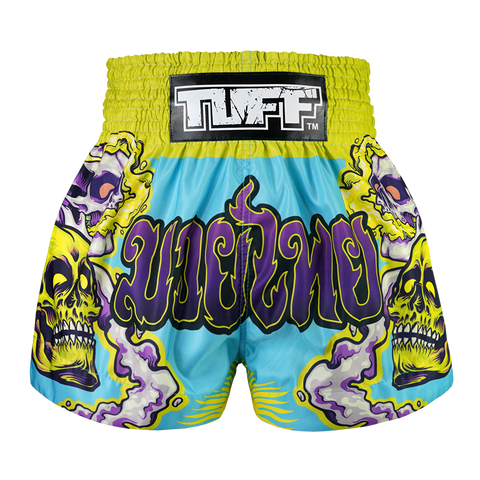 TUFF Muay Thai Boxing Shorts Trippy Skull