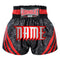 Custom Kombat Gear Muay Thai Boxing shorts Black Steel With Red Strips
