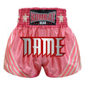 Custom Kombat Gear Muay Thai Boxing shorts Pink Star Pattern With White Pink Strips