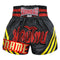Custom Kombat Gear Muay Thai Boxing Black Shorts With Yellow Stripe