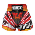 Custom TUFF Muay Thai Boxing Shorts Red Cool Design