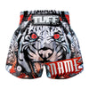 Custom TUFF Muay Thai Boxing Shorts Grey Cruel Tiger