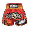 Custom TUFF Muay Thai Boxing Shorts Red With Tiger Inspired by Chinese Ancient Drawing
