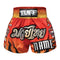 Custom TUFF Muay Thai Boxing Shorts Red With Tiger Inspired by Chinese Ancient Drawing