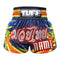 Custom TUFF Muay Thai Boxing Shorts Blue With Double Yellow Tiger