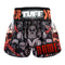 Custom TUFF Muay Thai Boxing Shorts Battalion Skull in Black