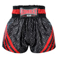 Kombat Gear Muay Thai Boxing shorts Black Steel With Red Strips