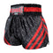 Kombat Gear Muay Thai Boxing shorts Black Steel With Red Strips