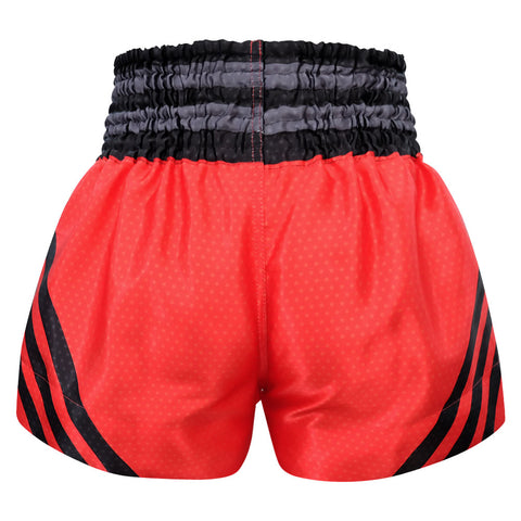 Kombat Gear Muay Thai Boxing shorts Red Star Pattern With Black Strips
