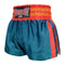 Kombat Gear Muay Thai Boxing shorts Green Blue With Red Star Strips