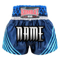Custom Kombat Gear Muay Thai Boxing shorts Navy Blue Star Pattern With Blue Strips
