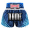 Custom Kombat Gear Muay Thai Boxing shorts Navy Blue Star Pattern With Blue Strips
