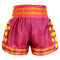 Kombat Gear Muay Thai Boxing shorts Red Violet With Yellow Hexagon