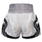 Kombat Gear Muay Thai Boxing shorts White With Grey Gradient Polka Dot Thai Tattoo KBT-MS002-15