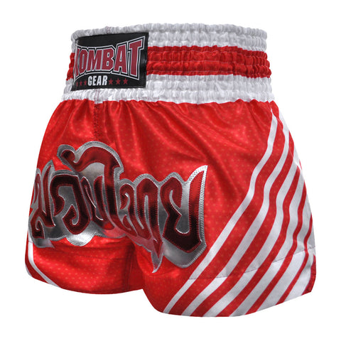 Kombat Muay Thai Boxing Red Shorts With White Stripe