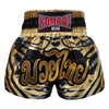 Kombat Muay Thai Boxing Camougflage Shorts Black Gold With Stripe