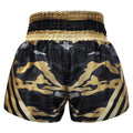Kombat Muay Thai Boxing Camougflage Shorts Black Gold With Stripe